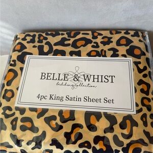 Leopard Print Satin Sheet Set - King Size
